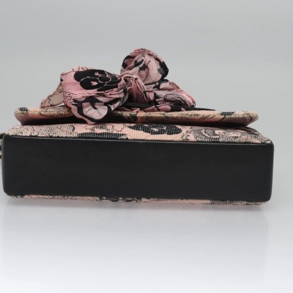 CHANEL Chain V Stitch Shoulder Bag Corduroy Pink Gold CC Auth - Picture 12 of 15